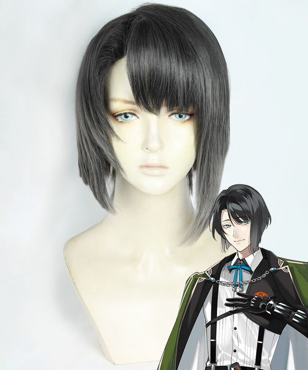 Touken Ranbu Matsui Gou Black Grey Cosplay Wig