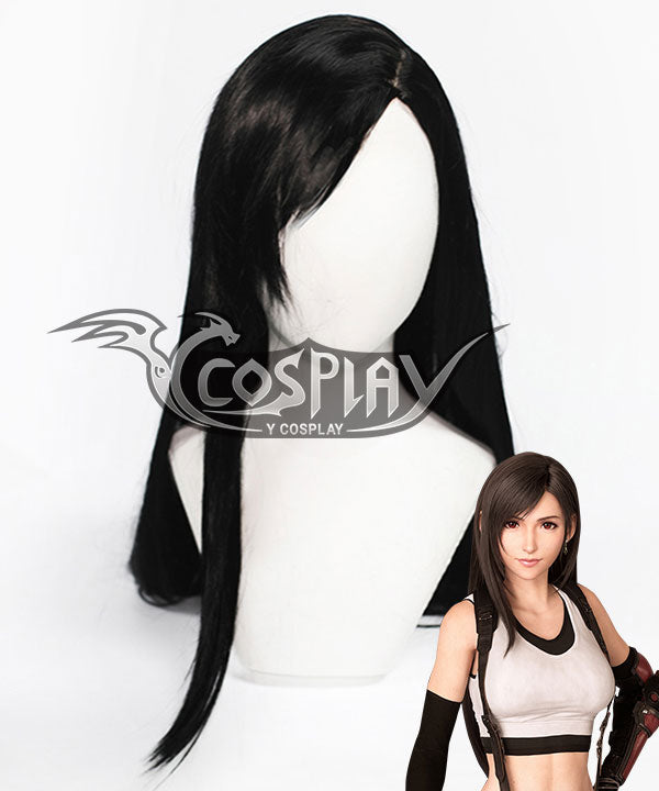 Final Fantasy VII Remake FF7 Tifa Lockhart Black Cosplay Wig