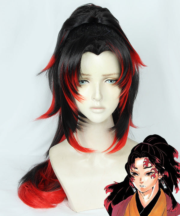 Demon Slayer: Kimetsu no Yaiba Tsugikuni Yoriichi Black Red Cosplay Wig