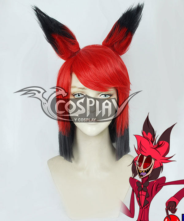 Hazbin Hotel Alastor Red Cosplay Wig