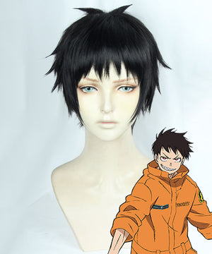 Fire Force Enen no Shouboutai Shinra Kusakabe Black Cosplay Wig