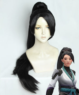 Valorant Sage Black Cosplay Wig