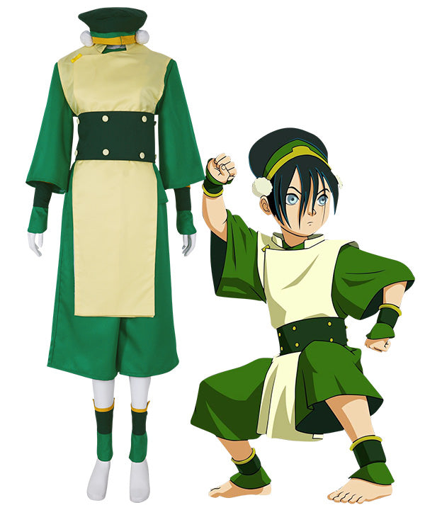 Avatar The Last Airbender Toph Beifong Green Cosplay Costume