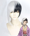 Dr.Stone Gen Asagiri Black White Cosplay Wig