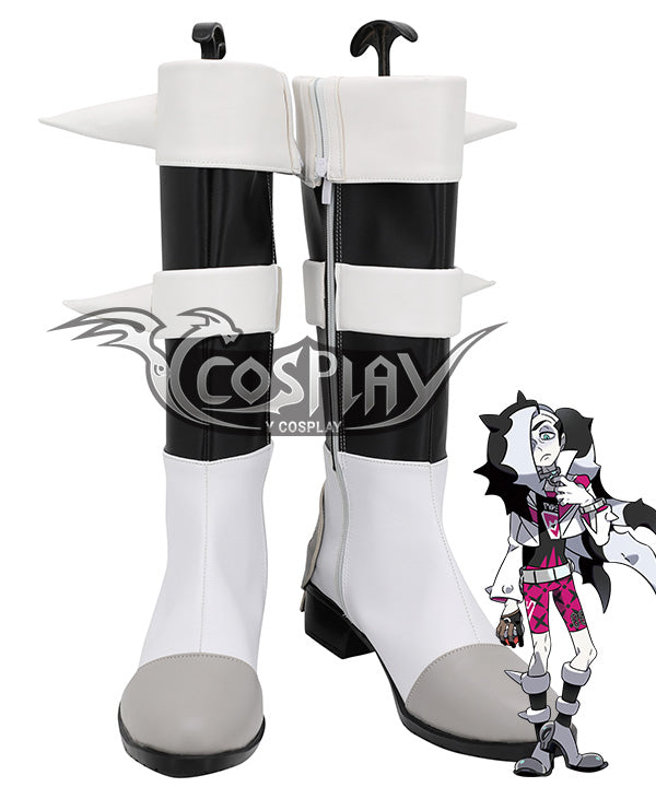 Pokemon Pok¨¦mon Sword And Shield Piers Black Grey Shoes Cosplay Boots