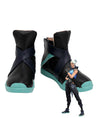 Valorant Jett Black Blue Cosplay Shoes