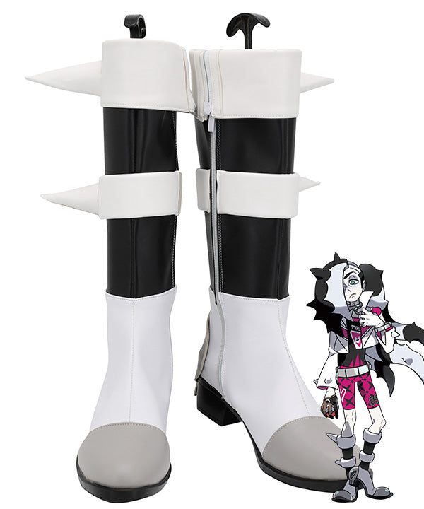 Pokemon Pok¨¦mon Sword And Shield Piers Black Grey Shoes Cosplay Boots