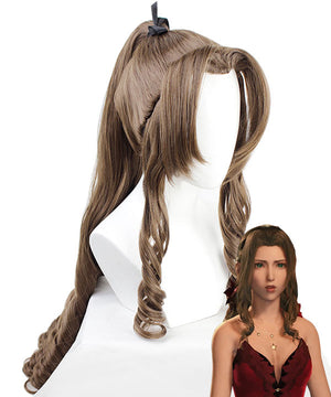 Final Fantasy VII Remake FF7 Aerith Gainsborough Formal Brown Cosplay Wig