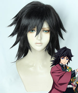 Demon Slayer: Kimetsu No Yaiba Giyuu Tomioka Black Cosplay Wig