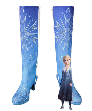 Disney Frozen 2 Elsa Blue Shoes Cosplay Boots