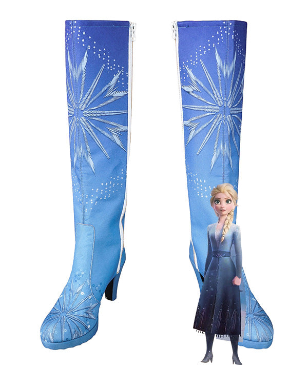 Disney Frozen 2 Elsa Blue Shoes Cosplay Boots