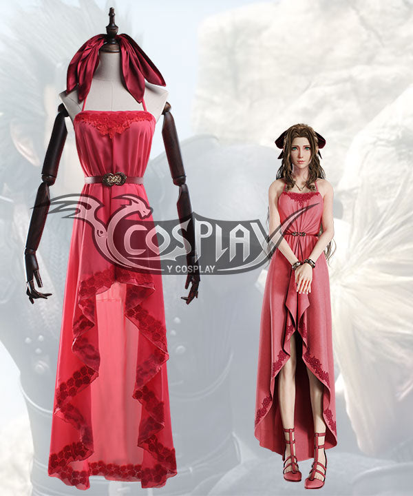 Final Fantasy VII Remake FF7 Aerith Gainsborough Pink Cosplay Costume