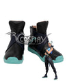 Valorant Jett Black Blue Cosplay Shoes