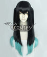 Demon Slayer: Kimetsu No Yaiba Tokitou Muichirou Muichiro Tokito Black Green Cosplay Wig