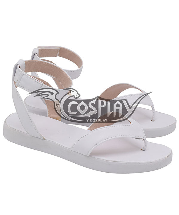 Demon Slayer: Kimetsu No Yaiba Agatsuma Zenitsu White Cosplay Shoes