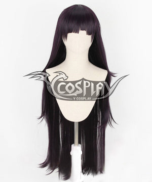 Super Danganronpa Dangan Ronpa 2 Mikan Tsumiki Black Purple Cosplay Wig