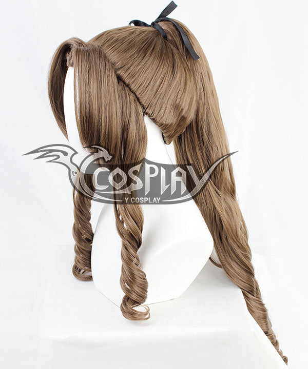 Final Fantasy VII Remake FF7 Aerith Gainsborough Formal Brown Cosplay Wig