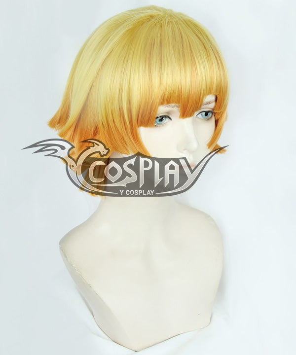 Demon Slayer: Kimetsu No Yaiba Agatsuma Zenitsu Yellow Orange Cosplay Wig