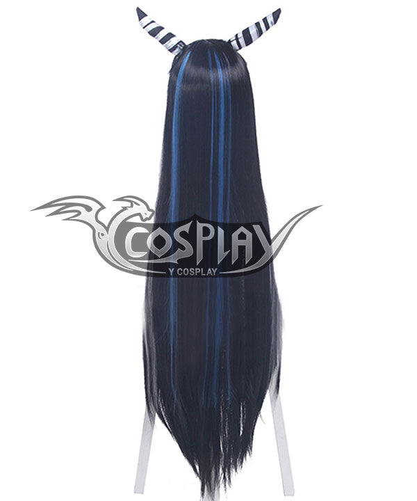 Danganronpa 2: Goodbye Despair Ibuki Mioda Black White Cosplay Wig - Wig + Horn