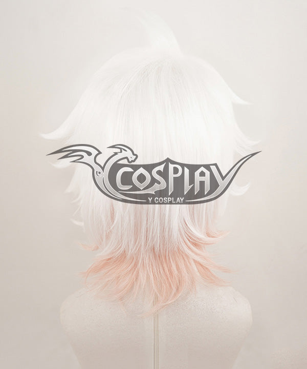 Super Danganronpa 2 Komaeda Nagito White Pink Cosplay Wig