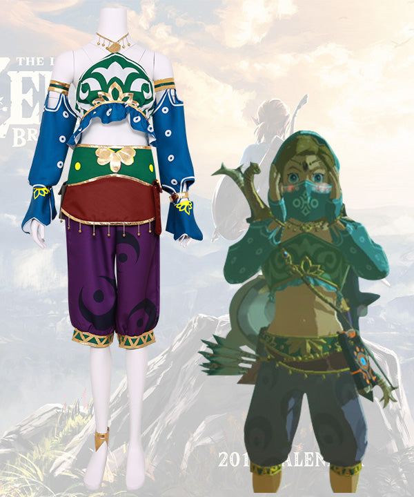 The Legend of Zelda: Breath of the Wild Female Zelda Link Gerudo Outfit Cosplay Costume