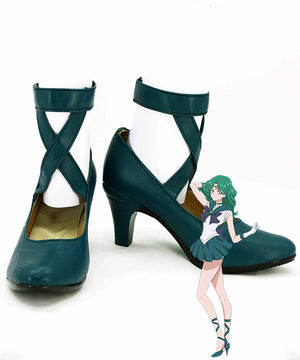 Sailor Moon Michiru Kaiou Deep Green Cosplay Shoes