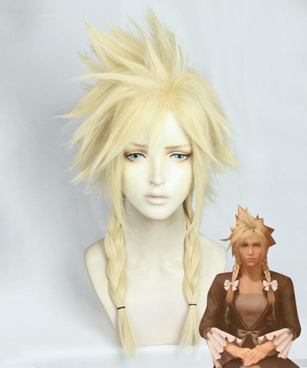 Final Fantasy VII Remake Cloud Strife Girl Ver 2 Golden Cosplay Wig