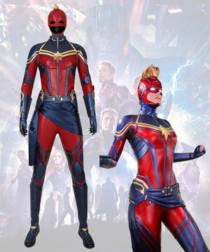 Marvel Avengers 4: Endgame Captain Marvel Carol Danvers Printed Cosplay Costume