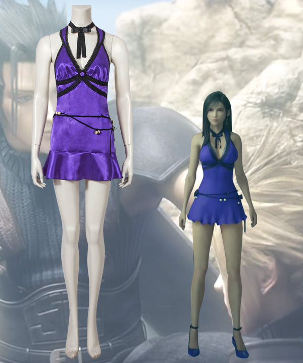 Final Fantasy VII Remake FF7 Tifa Lockhart Purple Cosplay Costume