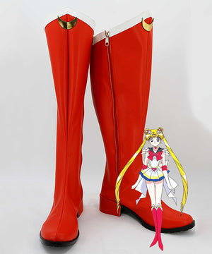 Sailor Moon Usagi Tsukino Red Shoes Cosplay Boots
