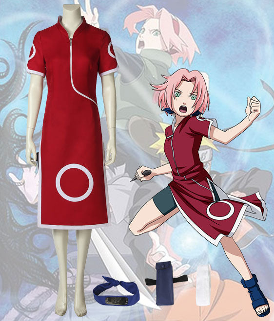 Naruto Haruno Sakura 1st Cosplay Costume - Ycosplay