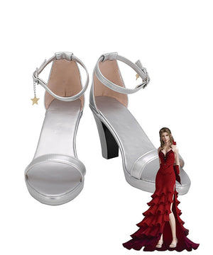Final Fantasy VII Remake FF7 Aerith Gainsborough White Cosplay Shoes