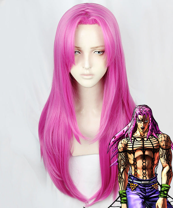 JOJO's Bizarre Adventure Golden Wind Diavolo Deep Pink Cosplay Wig