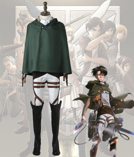 Attack On Titan Shingeki No Kyojin Levi Ackerman Scout Regiment Battle Suit Cosplay Costume