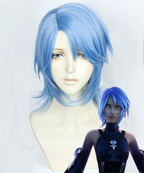 Kingdom Heart III Aqua Blue Cosplay Wig