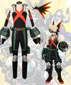 My Hero Academia Boku No Hero Akademia Katsuki Bakugou Battle Suit Full Set Cosplay Costume