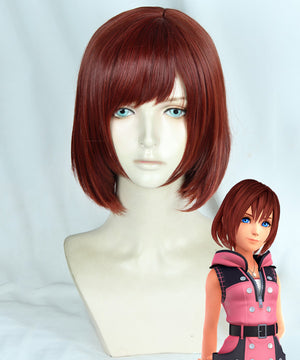 Kingdom Hearts III Kairi Red Brown Cosplay Wig