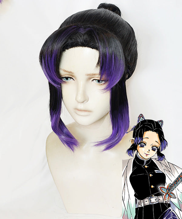 Demon Slayer: Kimetsu No Yaiba Shinobu Kochou Black Purple Cosplay Wig