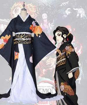 Demon Slayer: Kimetsu no Yaiba Kibutsuji Muzan Female Kimono Cosplay Costume