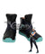 Valorant Jett Black Blue Cosplay Shoes