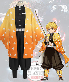 Demon Slayer: Kimetsu No Yaiba Agatsuma Zenitsu Cosplay Costume