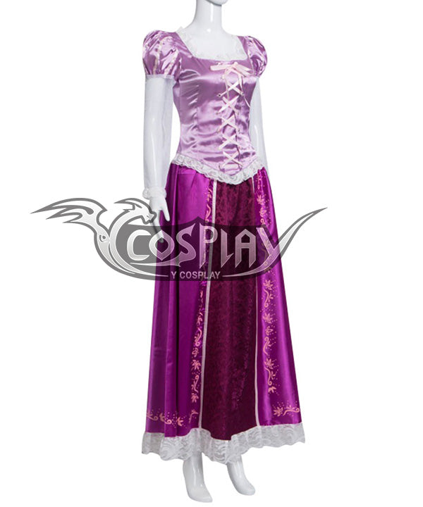 Disney Tangled Princess Rapunzel Pink Dress Cosplay Costume
