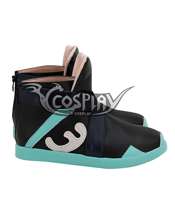 Valorant Jett Black Blue Cosplay Shoes