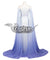 Disney Frozen 2 Elsa Snow Queen Blue White Dress Cosplay Costume